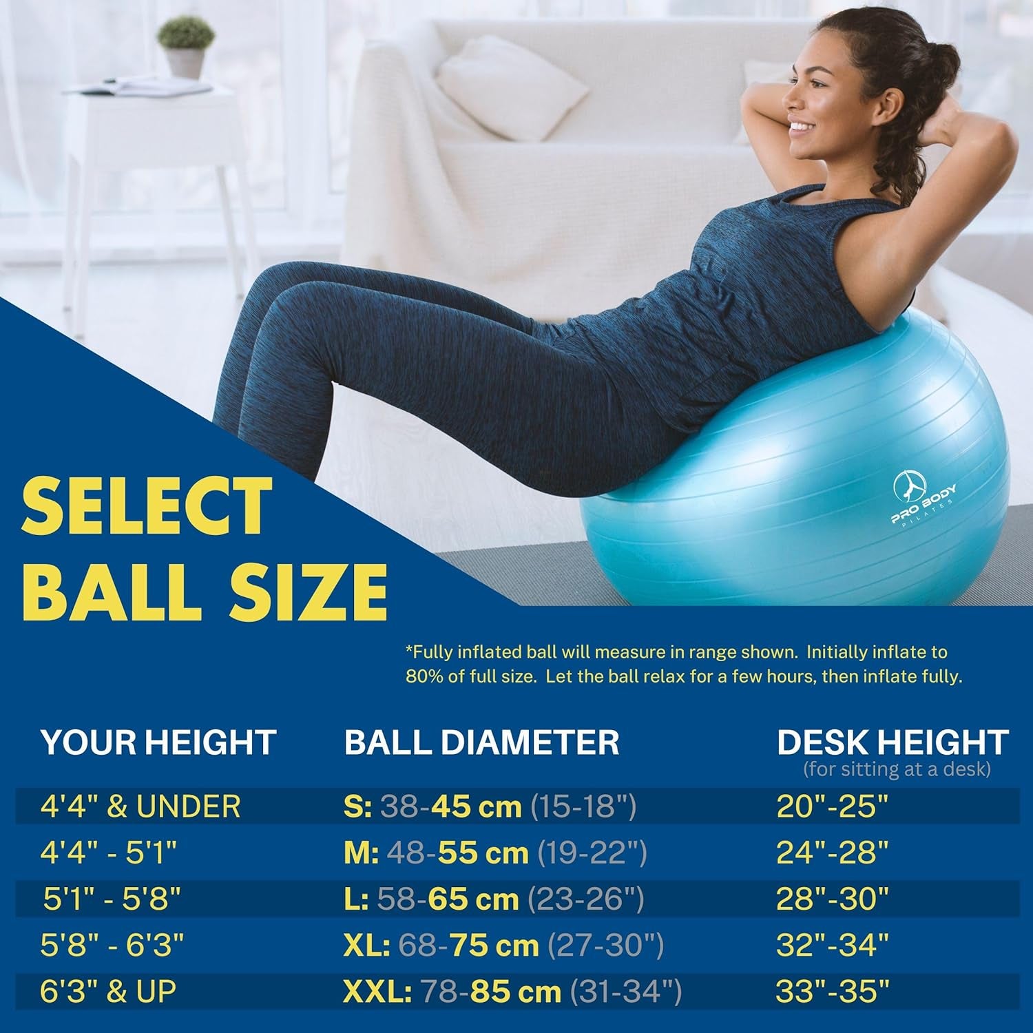 Ball Yoga Ball Exercise Ball, Fresh Colors Balance Ball or Pregnancy Ball for Stability, as a Yoga Ball Chair, Therapy Ball Workout Ball or Birthing Ball for Pregnancy